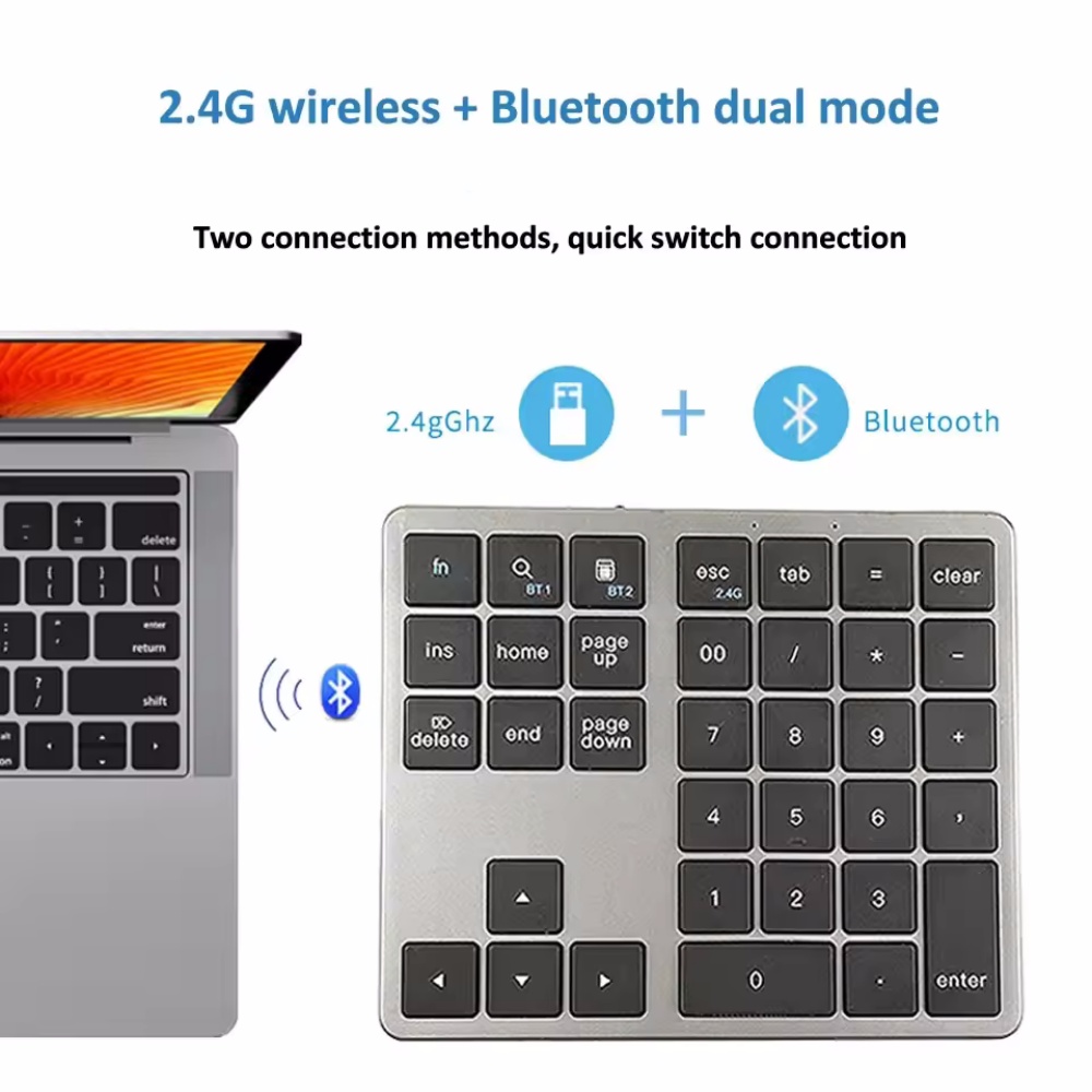 2.4Ghz Wireless + Bluetooth Nu - đánh giá và giá Keyboard Numpad Separate