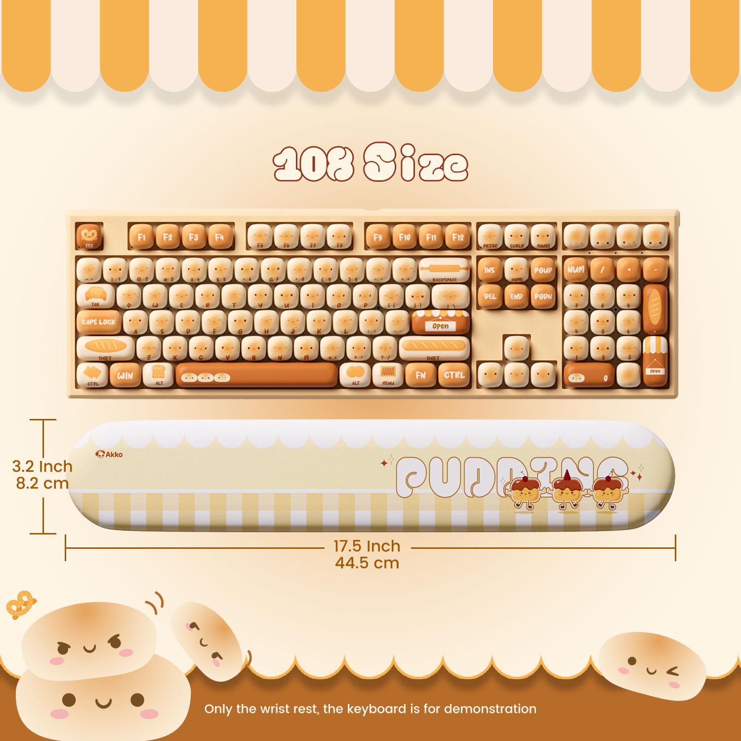 Akko Pudding Buns Keyboard Wri - đánh giá và giá Wrist Rest Ergonomic