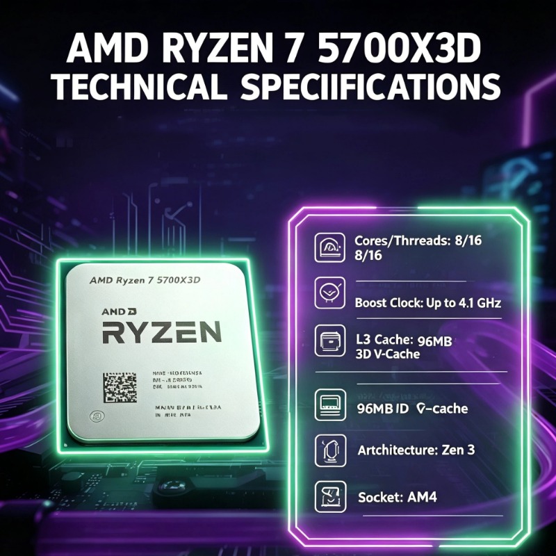 New AMD Ryzen 7 5700X3D R7 570 - đánh giá và giá Amd Cpu Ryzen 7