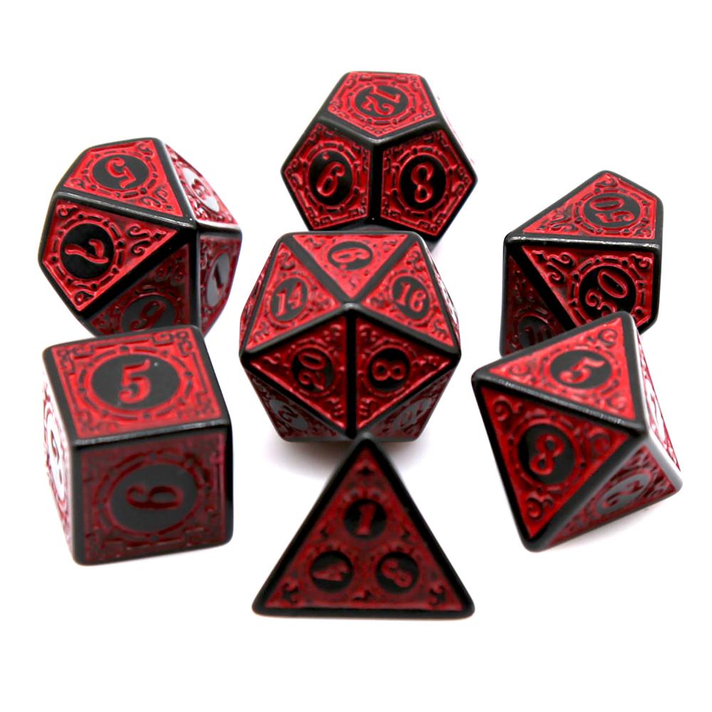 7Pcs Black Red Acrylic Polyhed - đánh giá và giá Gaming Handheld Accessories