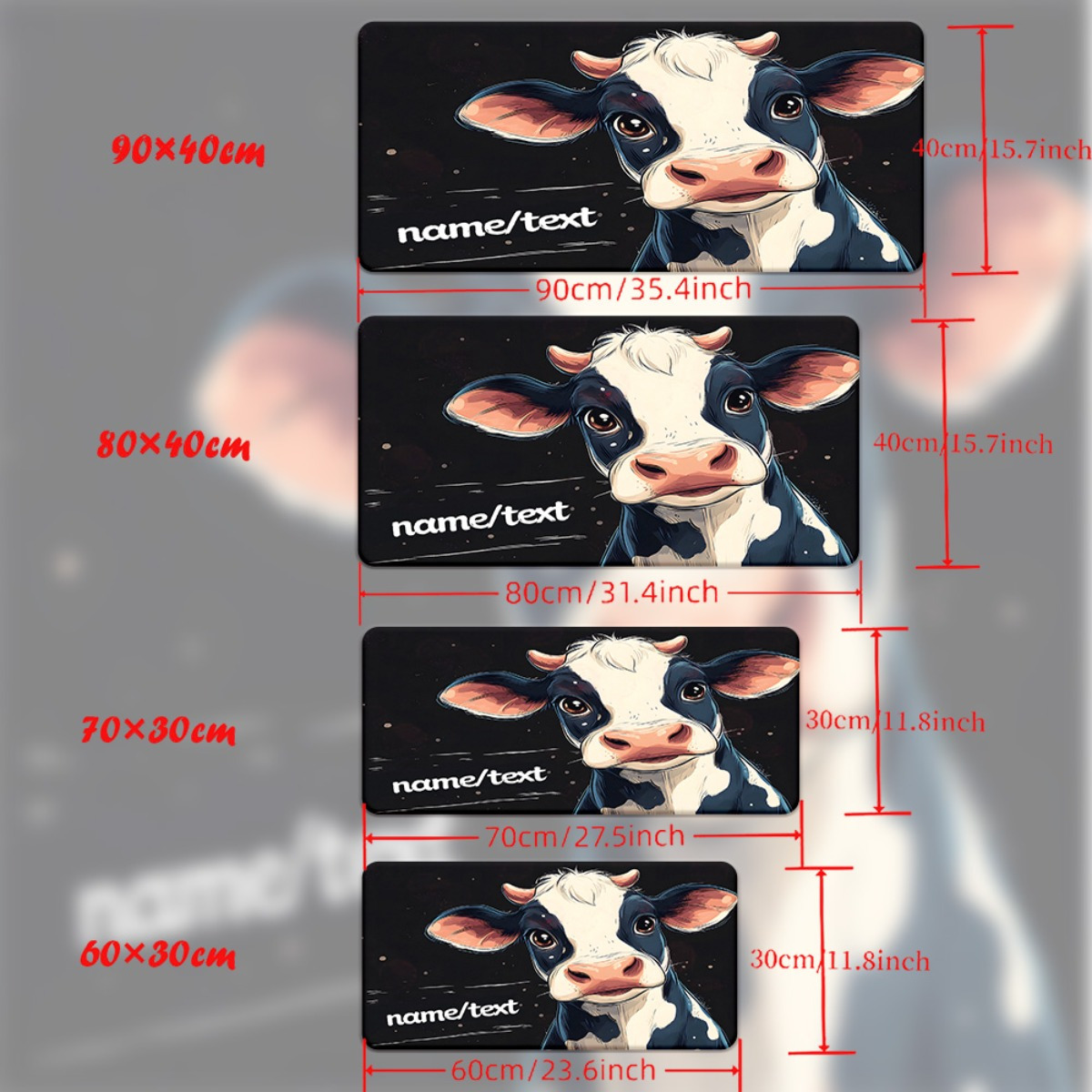 Cute Cow Cartoon Mouse Pad XXL - đánh giá và giá Gaming Accessories Name