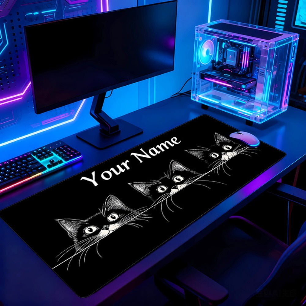Cute 3 Black Cats Custom Desk  - đánh giá và giá Gaming Accessories Name