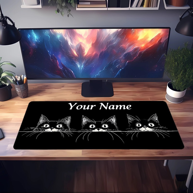 Cute 3 Black Cats Custom Desk  - đánh giá và giá Gaming Accessories Name