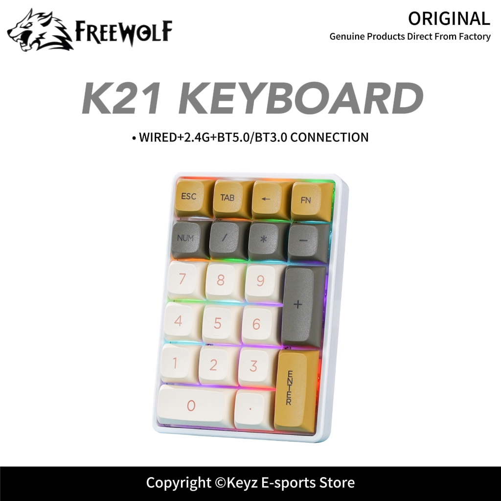K21 Tri-mode Mechanical Numeri - đánh giá và giá Keyboard Numpad Separate